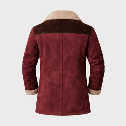 Griffin | Suede Look Shearling Lined Coat Structured Fit