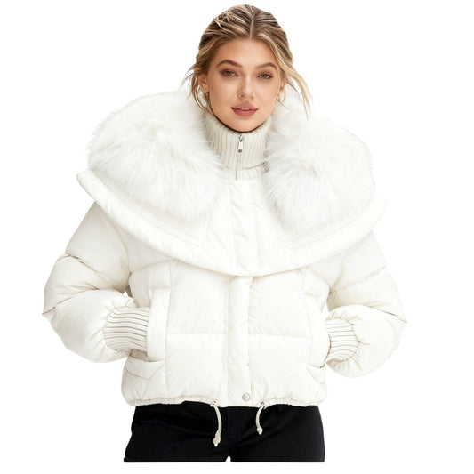 Noosa | Oversized Duck Down Puffer Coat with Fur Collar