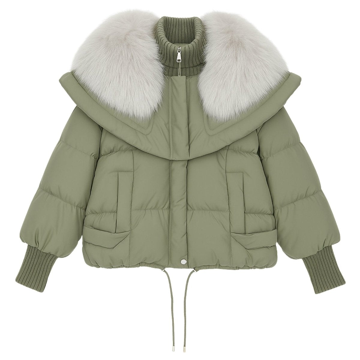 Noosa | Oversized Duck Down Puffer Coat with Fur Collar