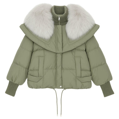 Noosa | Oversized Duck Down Puffer Coat with Fur Collar