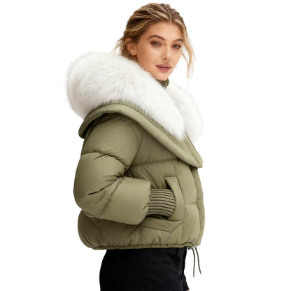 Noosa | Oversized Duck Down Puffer Coat with Fur Collar
