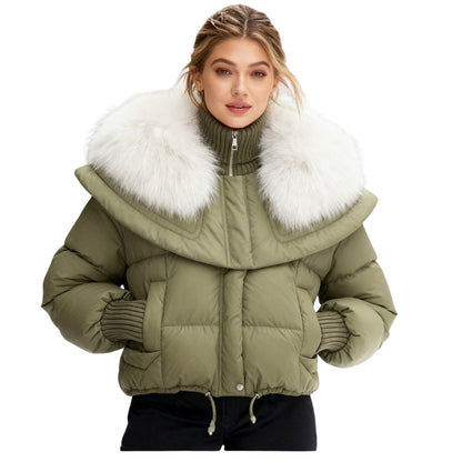 Noosa | Oversized Duck Down Puffer Coat with Fur Collar