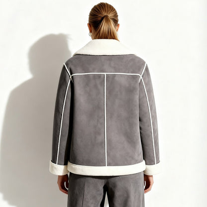 Esmeralda | Women's Shearling Style Aviator Jacket