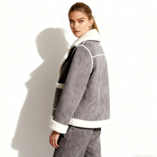 Esmeralda | Women's Shearling Style Aviator Jacket