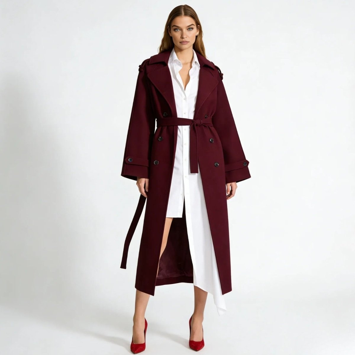 Andie | Structured Italian Suede Trench Coat