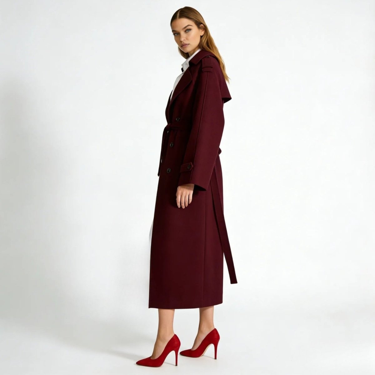 Andie | Structured Italian Suede Trench Coat