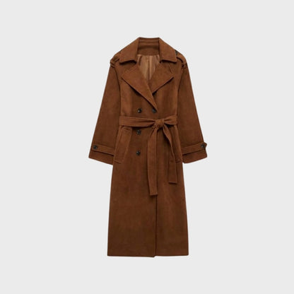 Andie | Structured Italian Suede Trench Coat