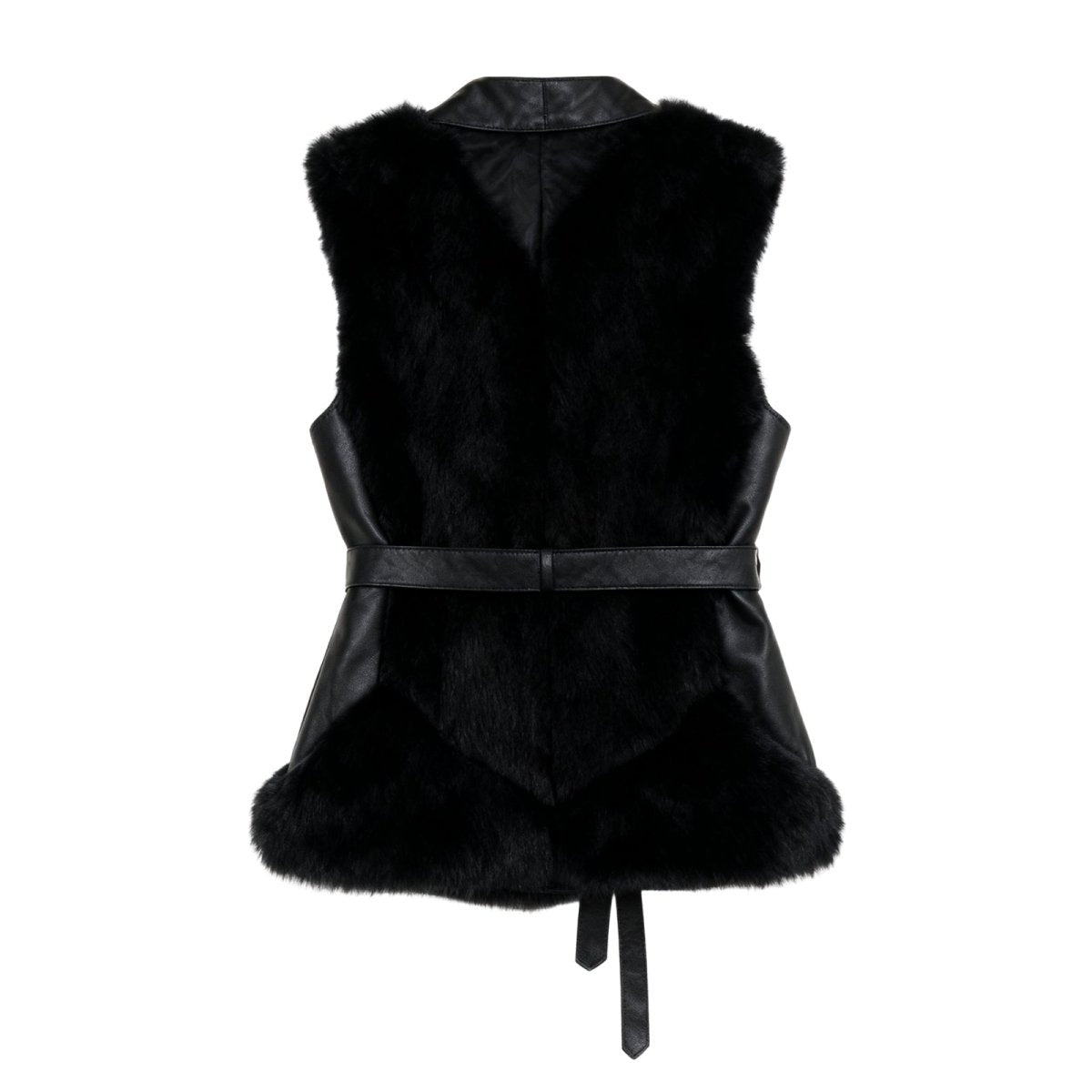 Wren | Fox Fur & Nappa Leather Tie-Waist Vest