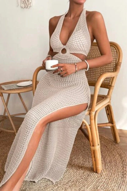 Charme | Women's Crochet Halter Maxi Dress