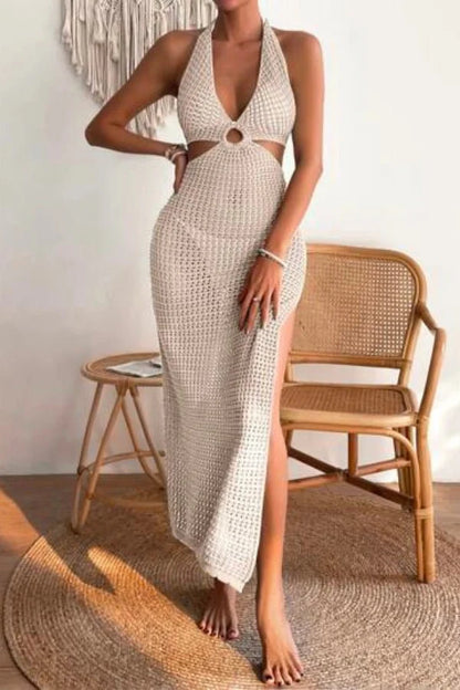Charme | Women's Crochet Halter Maxi Dress