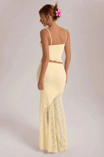 Bettylia | Women's Lace Two Piece Skirt Set