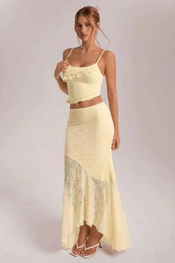 Bettylia | Women's Lace Two Piece Skirt Set