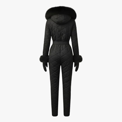 Remy | Quilted Faux Fur Trim Ski Suit