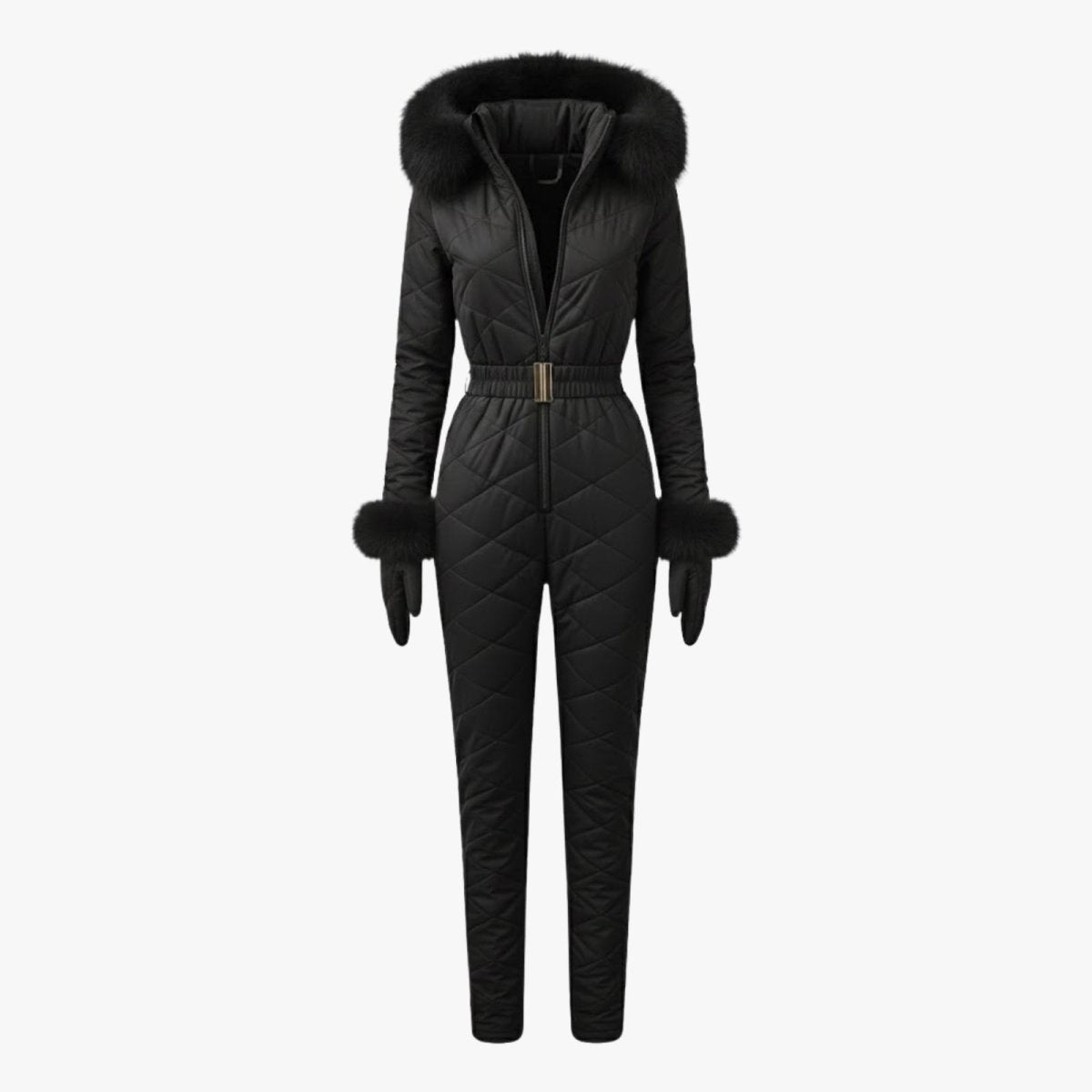 Remy | Quilted Faux Fur Trim Ski Suit