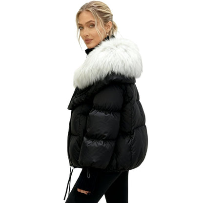 Noosa | Oversized Duck Down Puffer Coat with Fur Collar