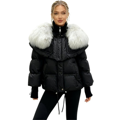 Noosa | Oversized Duck Down Puffer Coat with Fur Collar