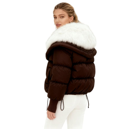 Noosa | Oversized Duck Down Puffer Coat with Fur Collar
