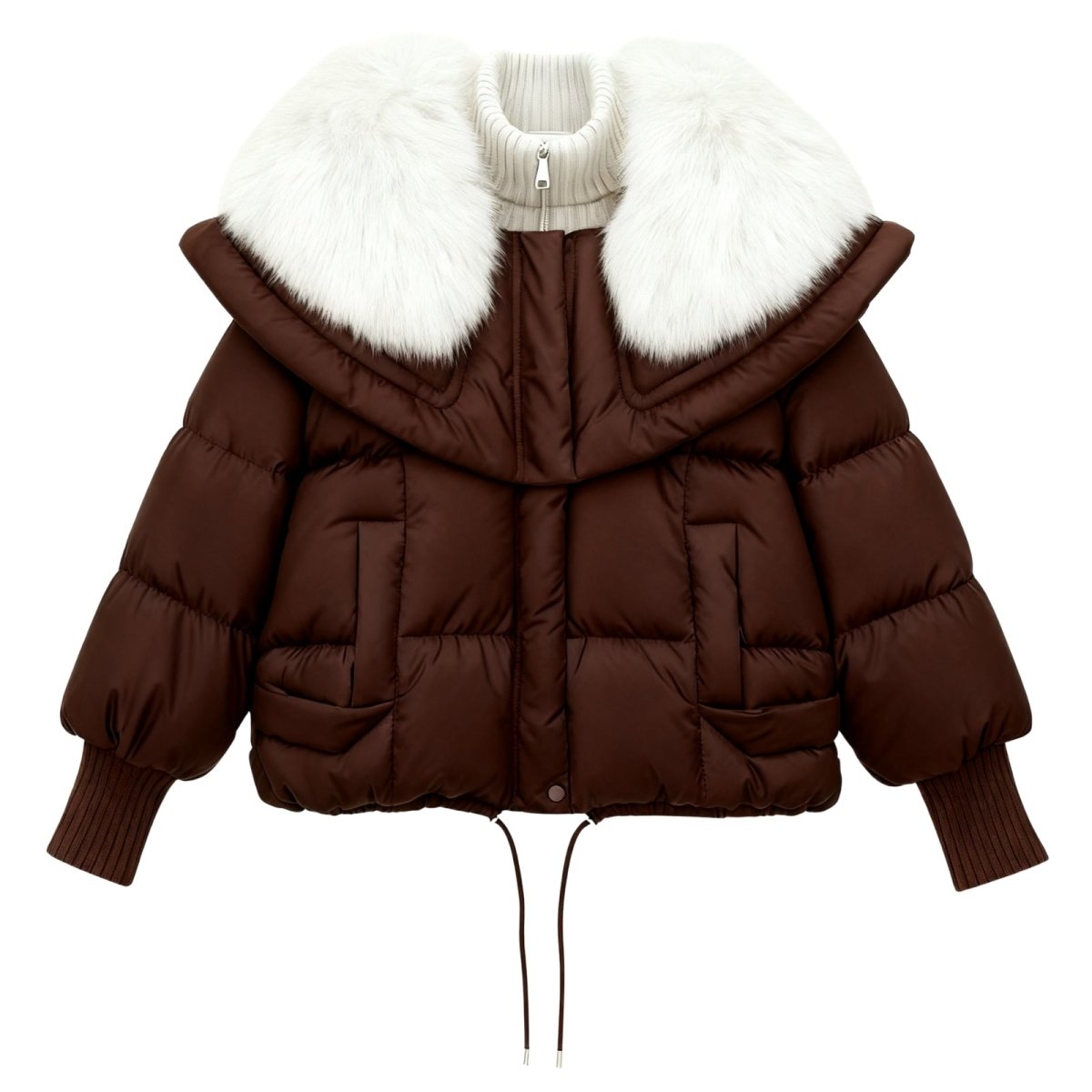 Noosa | Oversized Duck Down Puffer Coat with Fur Collar