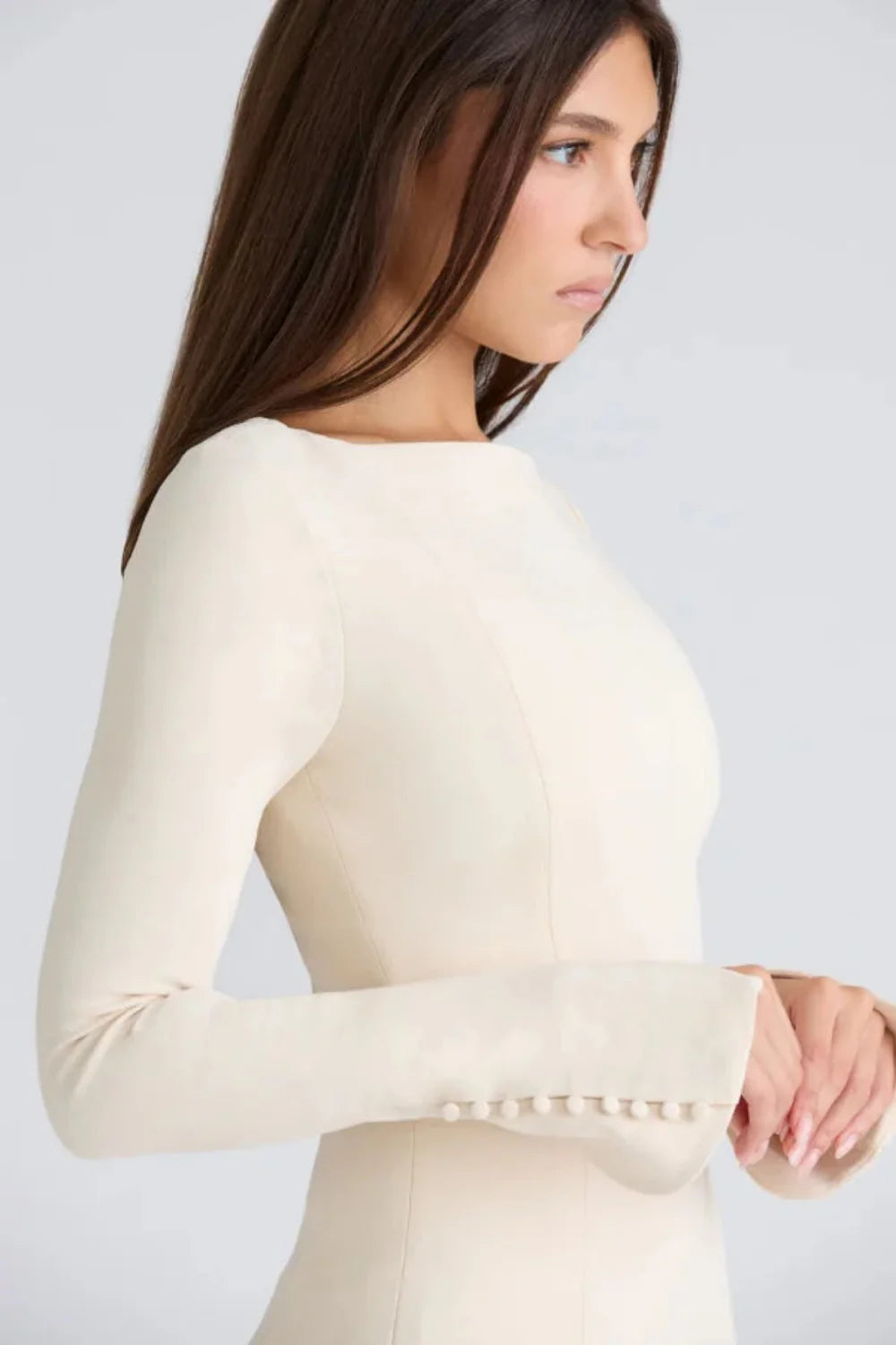 Chessie | Structured Hourglass Mini Dress – White