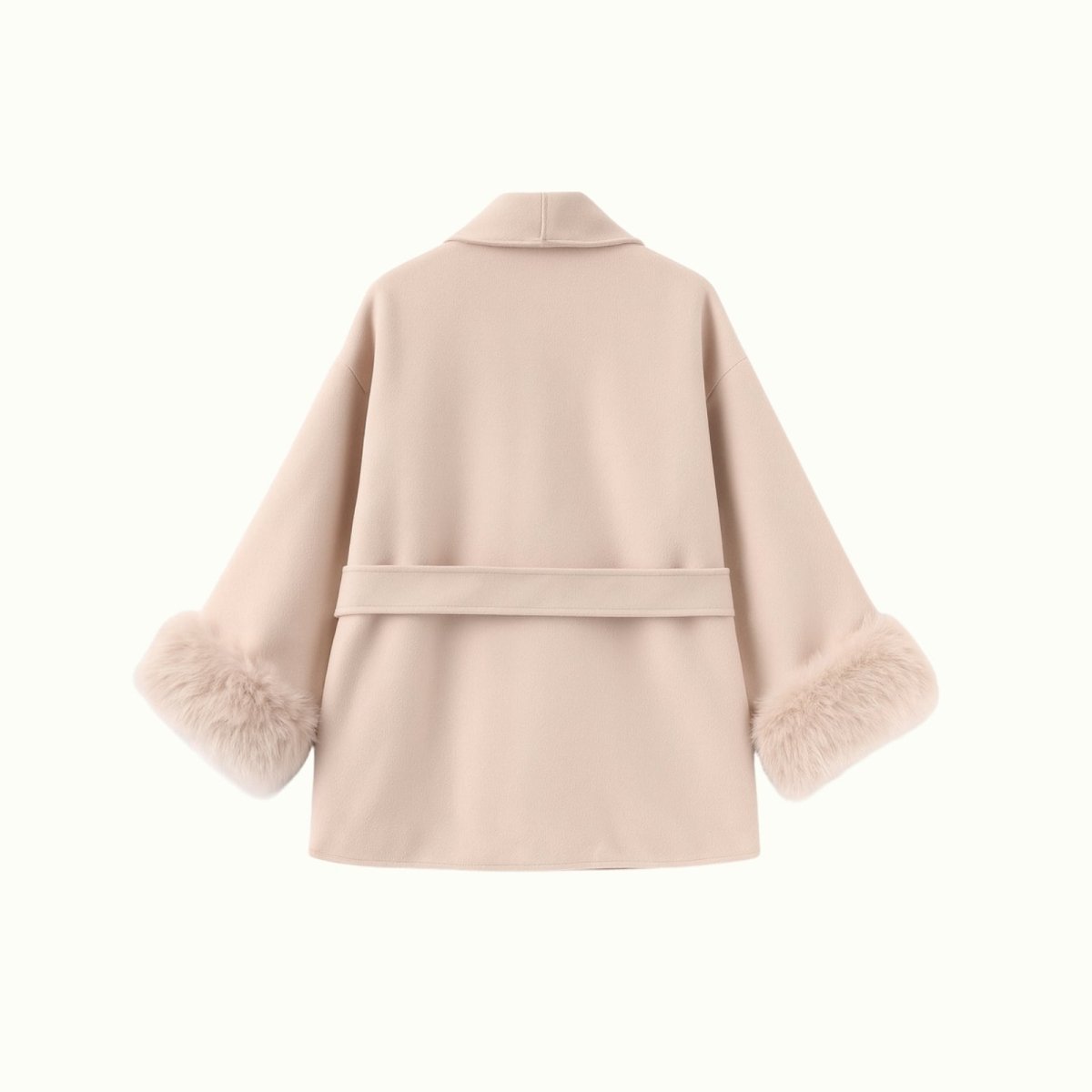 Lara | Belted Wool-Cashmere Coat with Fur Cuffs