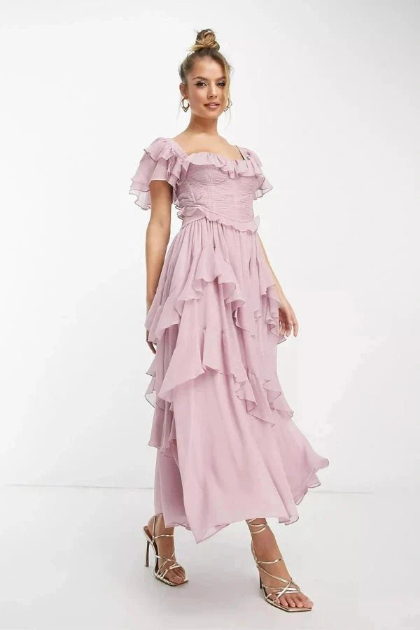 Freyna | Tiered Chiffon Featherlight Co-ord Set