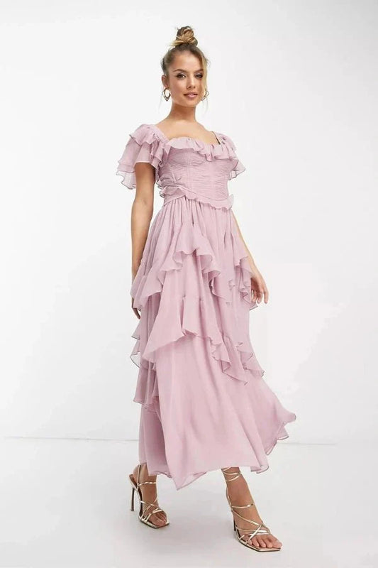 Freyna | Tiered Chiffon Featherlight Co-ord Set