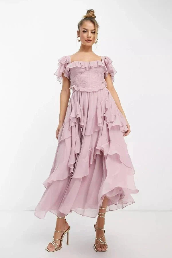 Freyna | Tiered Chiffon Featherlight Co-ord Set