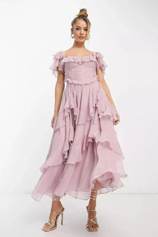 Freyna | Tiered Chiffon Featherlight Co-ord Set