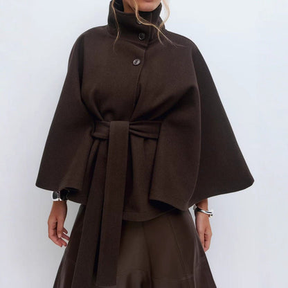 Matilda | Belted Cape Wool Blend Coat