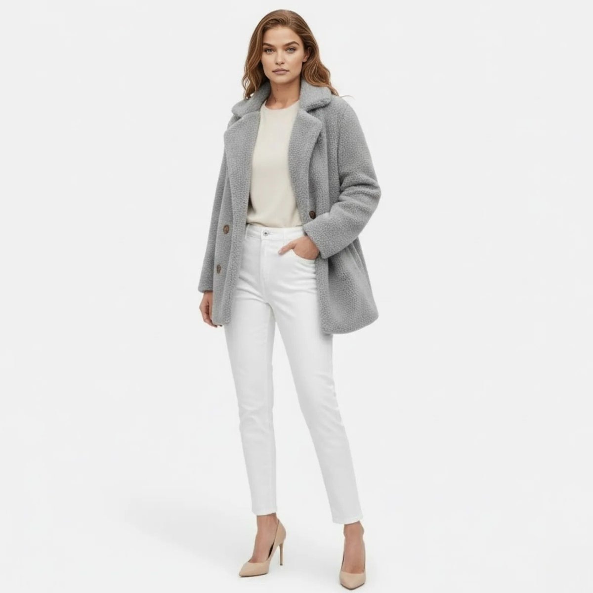 Brielle | Plush Bouclé Structured Wool Coat