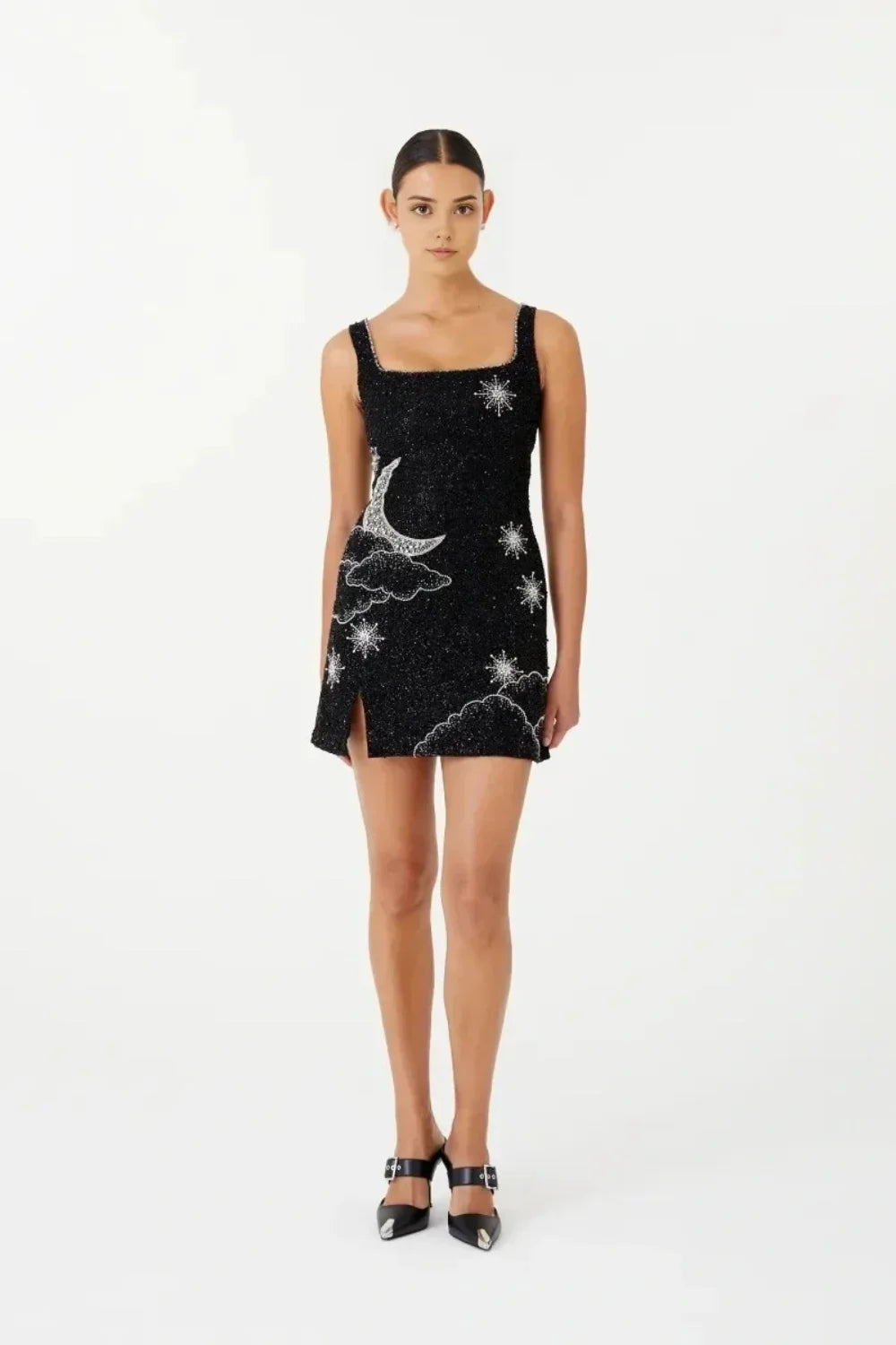 Minerva | Glass-Beaded Embellished Mini Dress