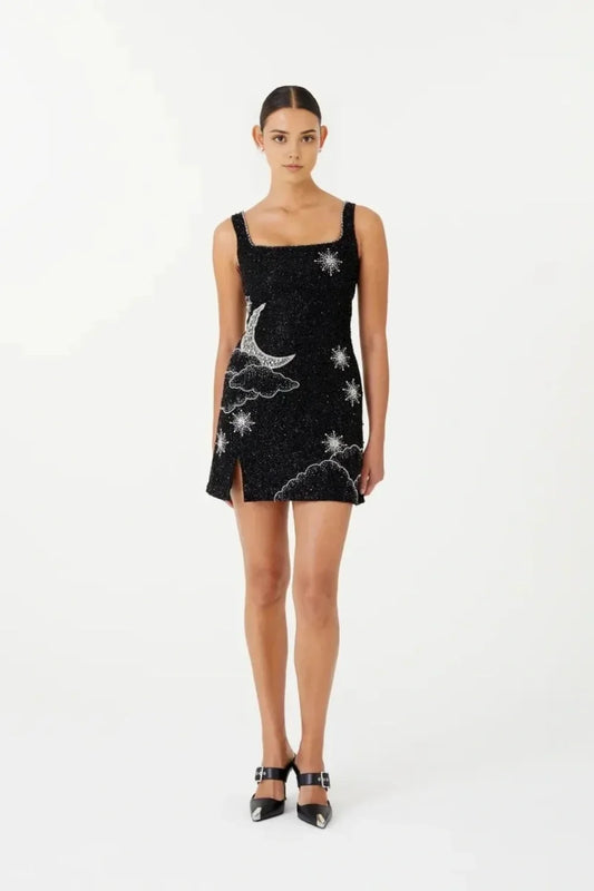 Minerva | Glass-Beaded Embellished Mini Dress