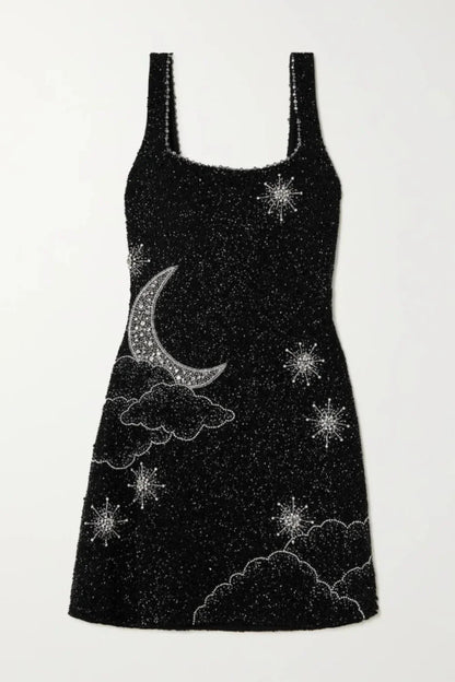 Minerva | Glass-Beaded Embellished Mini Dress