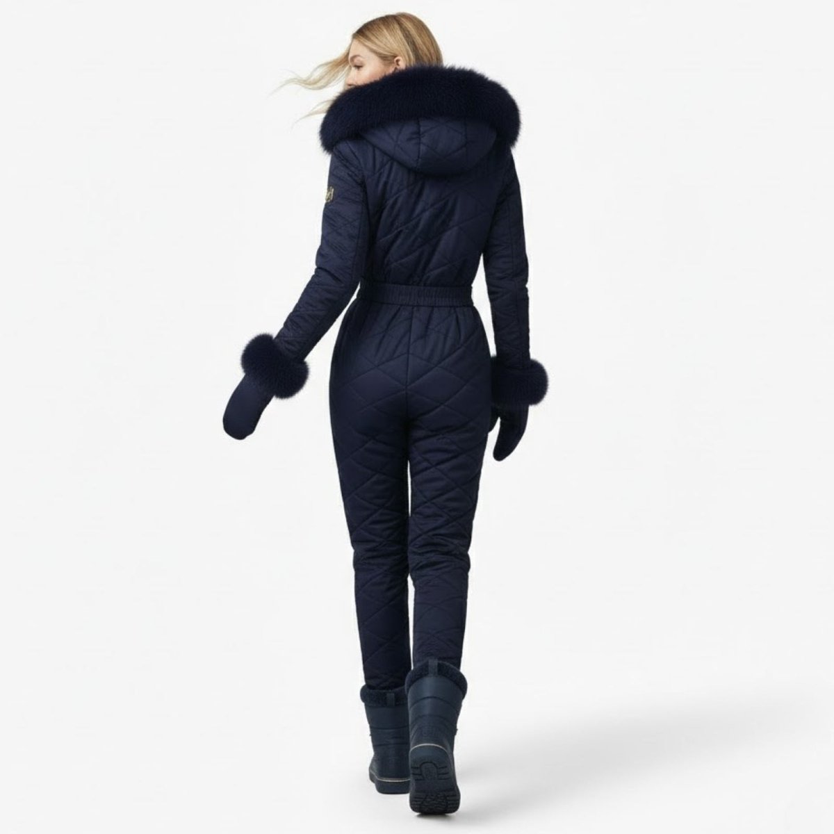 Remy | Quilted Faux Fur Trim Ski Suit