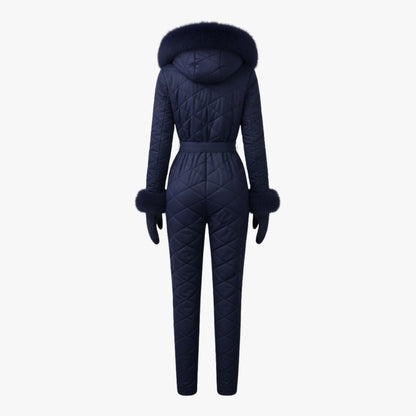 Remy | Quilted Faux Fur Trim Ski Suit