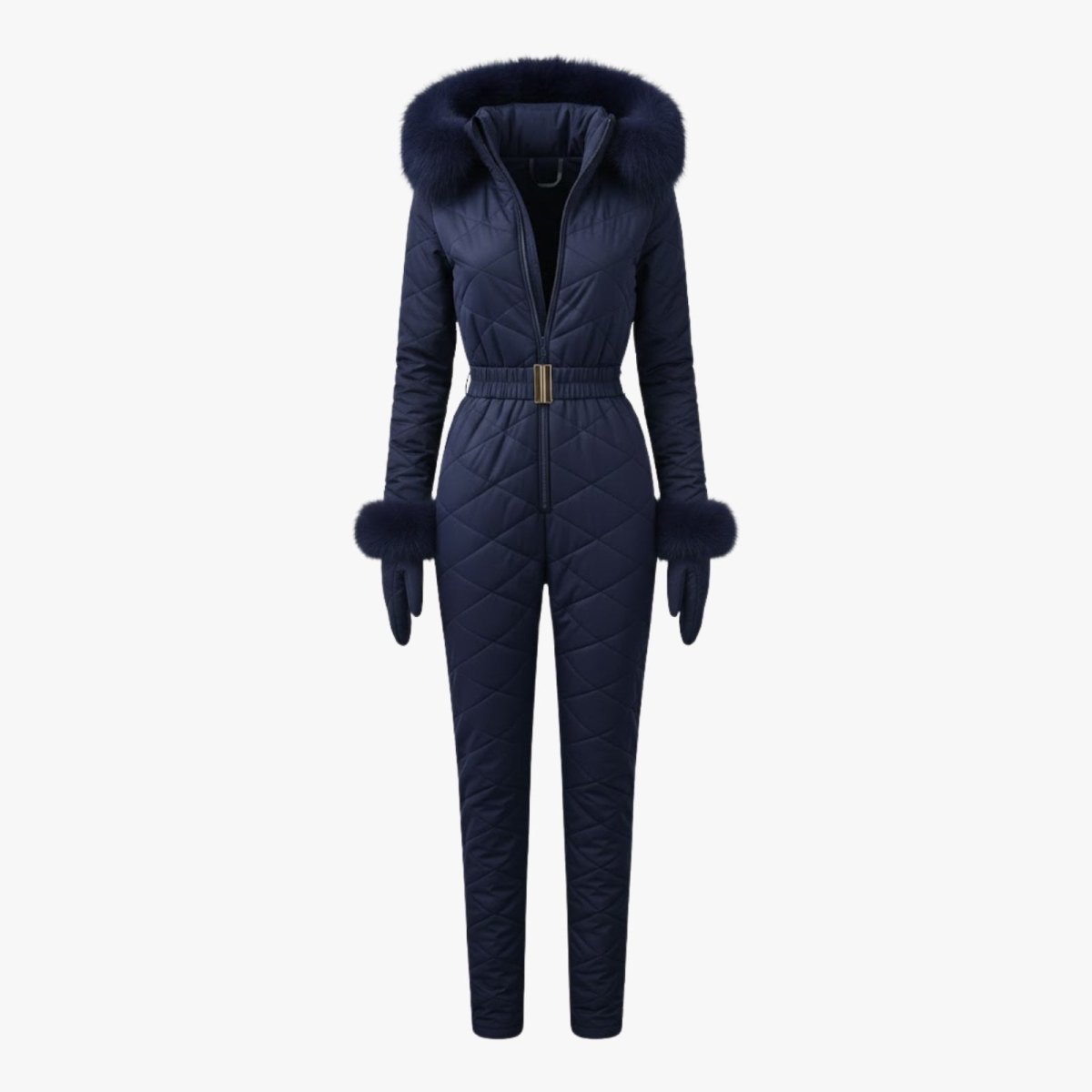 Remy | Quilted Faux Fur Trim Ski Suit