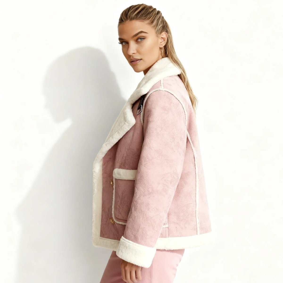 Esmeralda | Women's Shearling Style Aviator Jacket