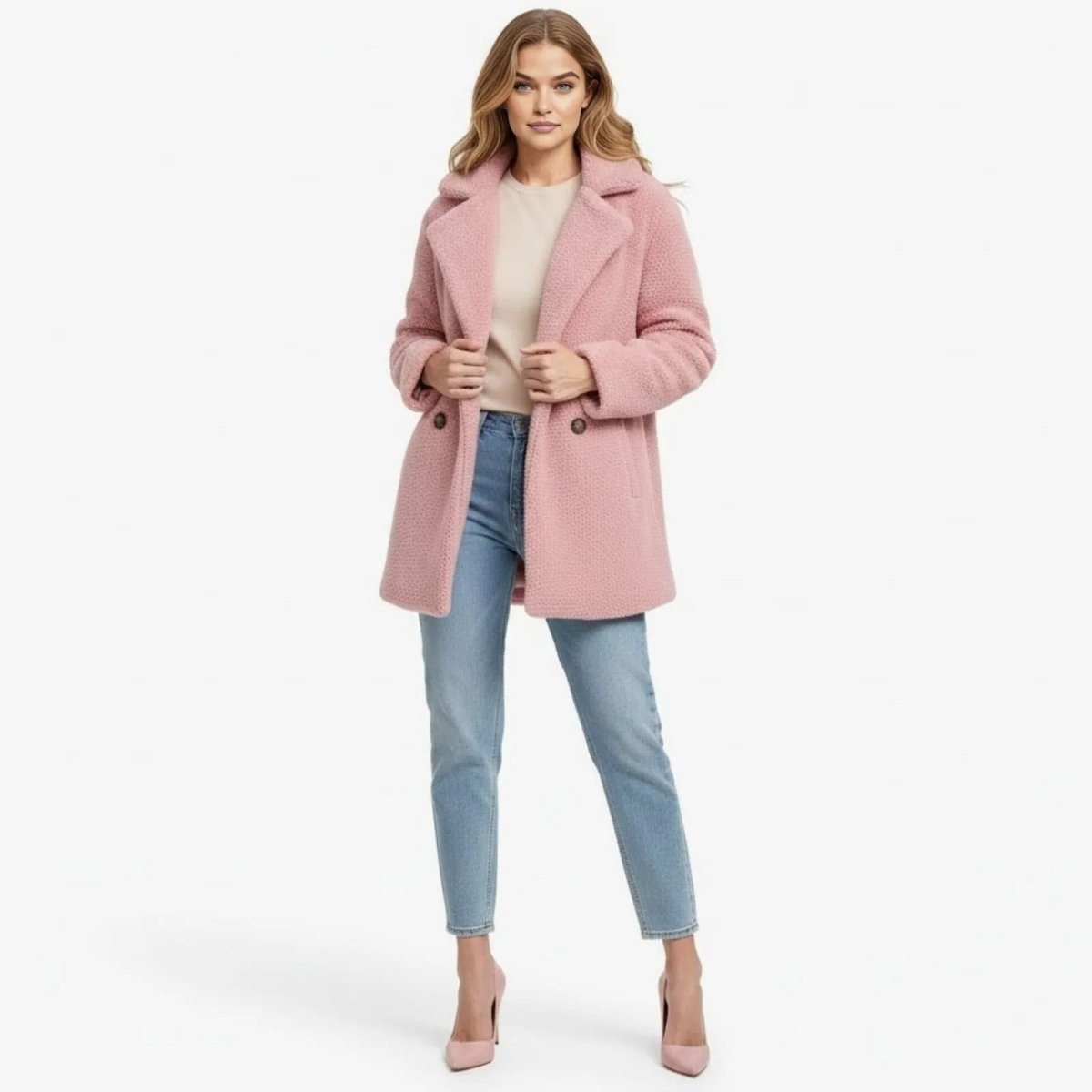 Brielle | Plush Bouclé Structured Wool Coat
