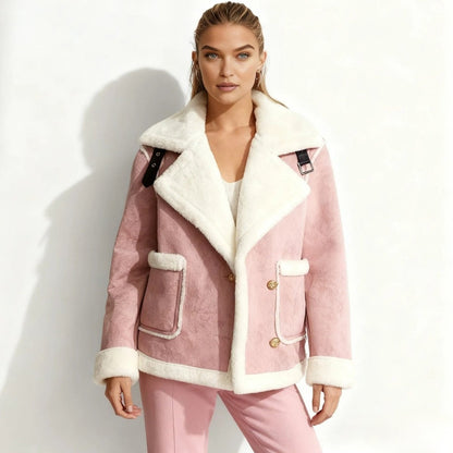 Esmeralda | Women's Shearling Style Aviator Jacket
