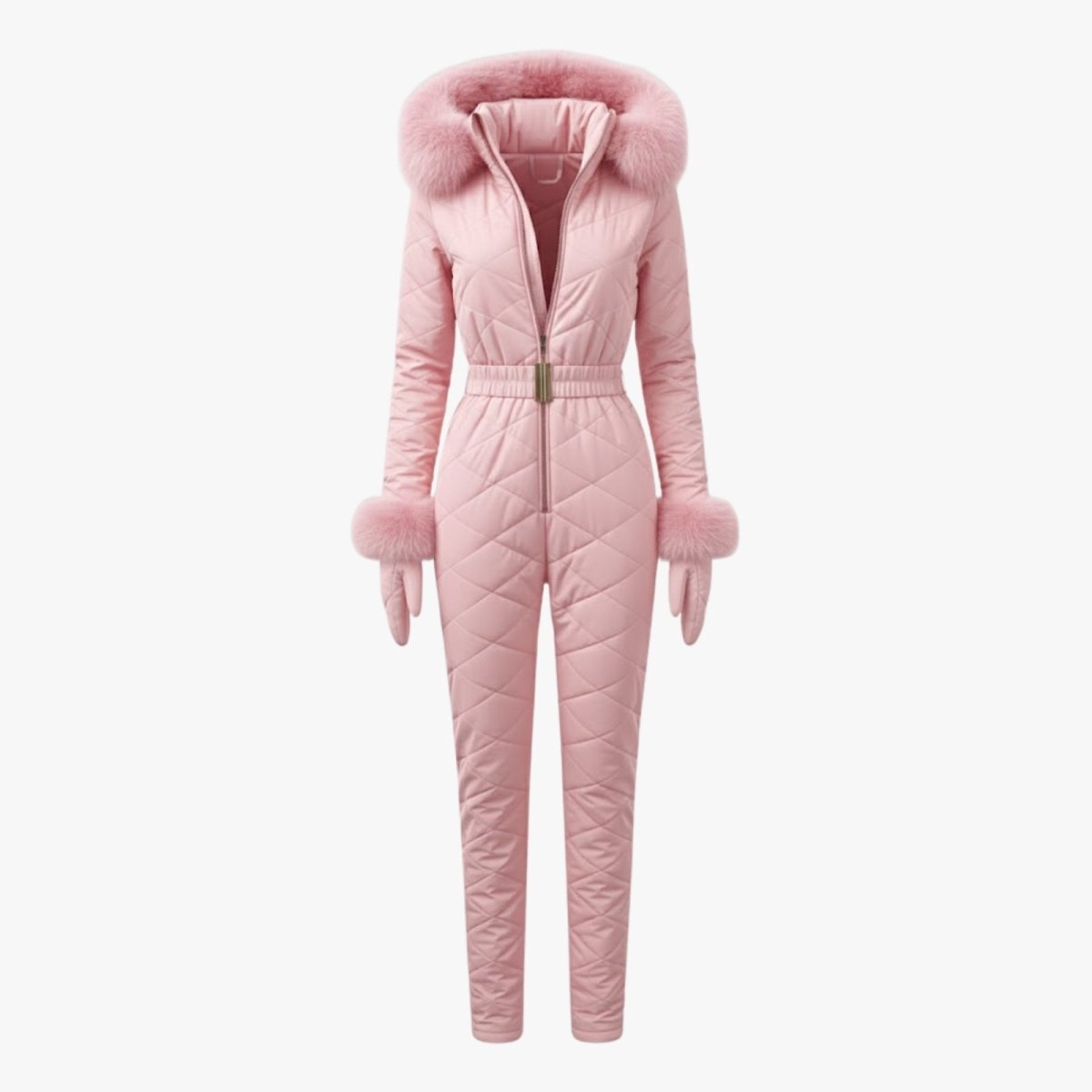Remy | Quilted Faux Fur Trim Ski Suit
