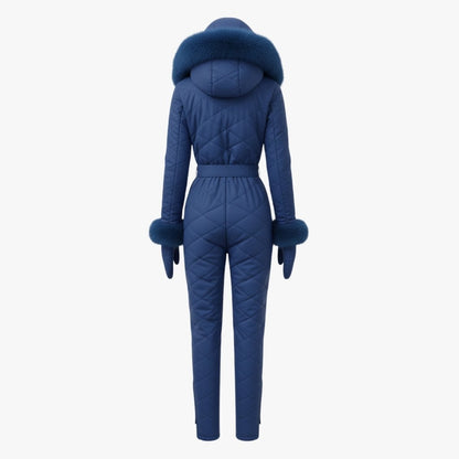 Remy | Quilted Faux Fur Trim Ski Suit