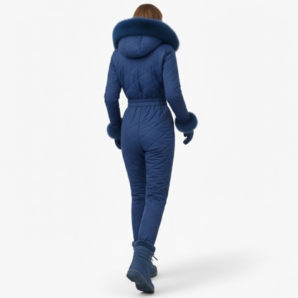 Remy | Quilted Faux Fur Trim Ski Suit