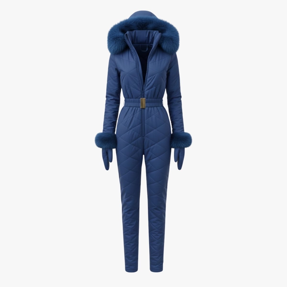 Remy | Quilted Faux Fur Trim Ski Suit