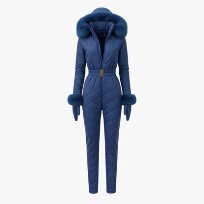 Remy | Quilted Faux Fur Trim Ski Suit