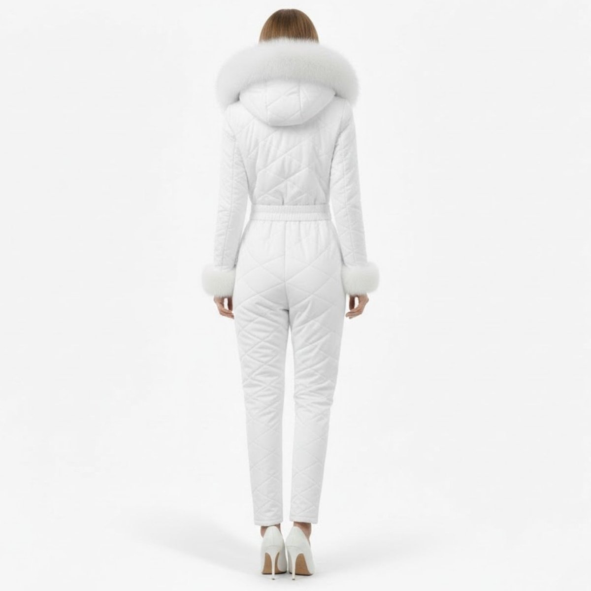 Remy | Quilted Faux Fur Trim Ski Suit