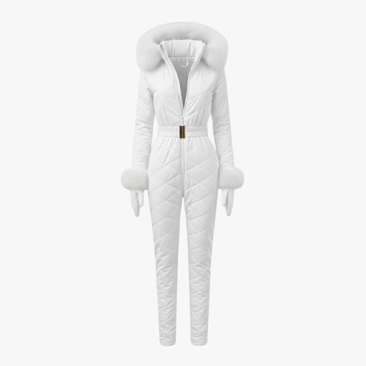 Remy | Quilted Faux Fur Trim Ski Suit