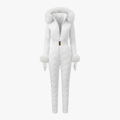 Remy | Quilted Faux Fur Trim Ski Suit