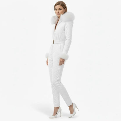 Remy | Quilted Faux Fur Trim Ski Suit