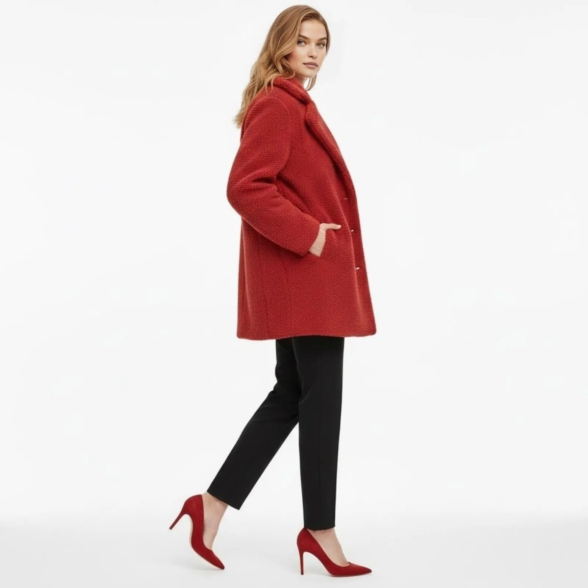 Brielle | Plush Bouclé Structured Wool Coat