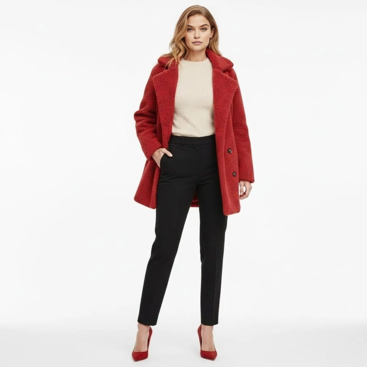 Brielle | Plush Bouclé Structured Wool Coat